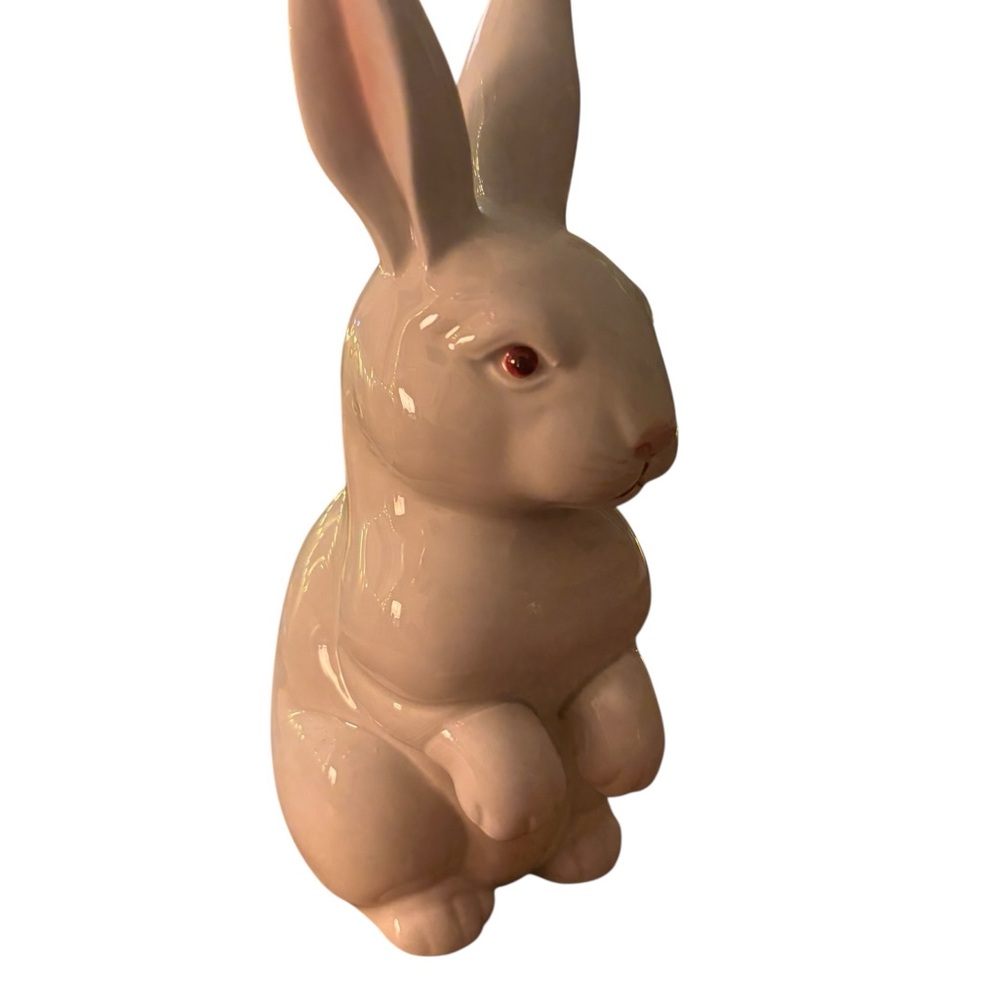Vintage Fitz & Floyd White Ceramic Bunny Figurine Easter Rabbit Decor